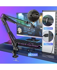 ZealSound Rgb Microphone Arm Stand,Mic Arm with Rgb Light for QuadCast/Blue Yeti/Snowball/Shure SM7B/Rode NT1/Elgato,Rotatable Suspension Boom Scissor