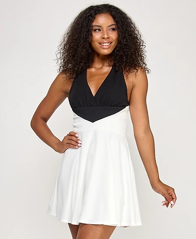 City Studios Juniors' Halter Fit & Flare Dress