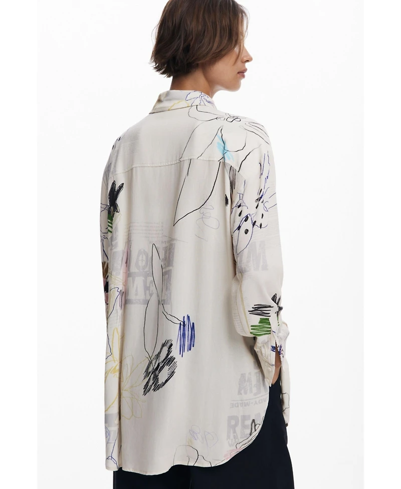 Desigual Women's Fluid collage shirt