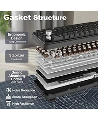 Yunzii B68 Wireless Mechanical Keyboard,Tri-Mode BT5.0/2.4GHz/Usb-c,Cute Pbt Keycaps,Hot Swappable Creamy Typing Gasket (Cocoa Cream V2 Switch)