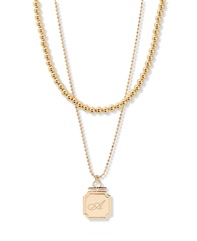 brook & york Gold Plated Margot Initial Layering Necklace Set