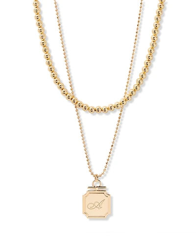 brook & york Gold Plated Margot Initial Layering Necklace Set