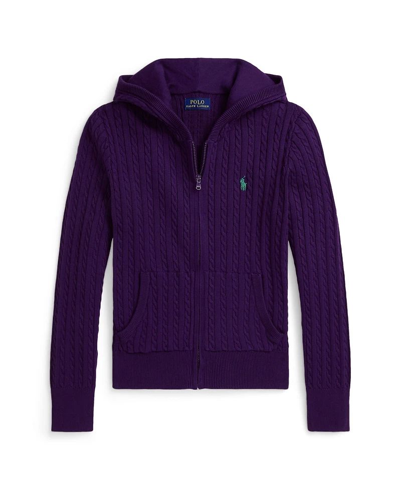 Polo Ralph Lauren Big Girls Mini-Cable Full-Zip Hoodie