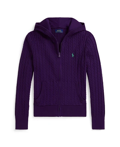 Polo Ralph Lauren Big Girls Mini-Cable Full-Zip Hoodie