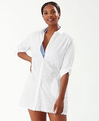 Tommy Bahama Women's Cotton Boyfriend Shirt Cover-Up