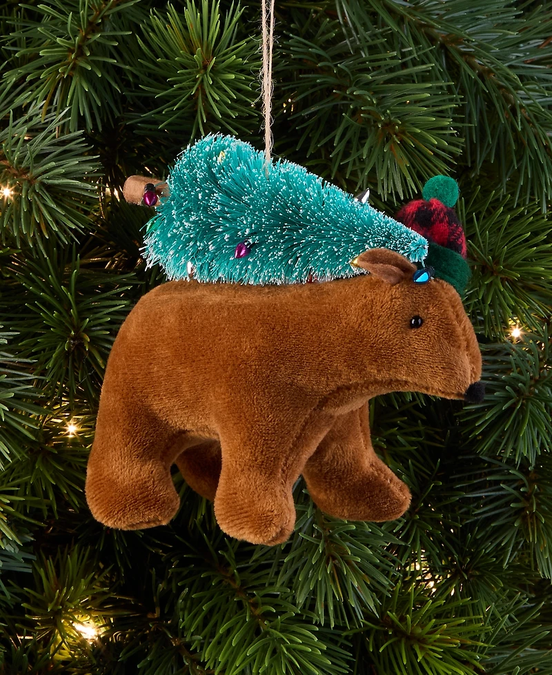 Holiday Lane Tiny Tidings Tree-Toting Bear Ornament, Macy's Exclusive
