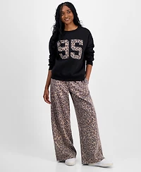 Madden Girl Juniors' Patch Crewneck Long-Sleeve Sweatshirt