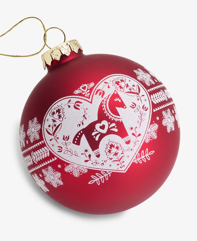 Holiday Lane Nordic Wonderland Folk Ball Ornament, Macy's Exclusive