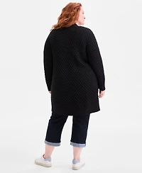 Style & Co Plus Open-Front Longline Cardigan Sweater, Macy's Exclusive