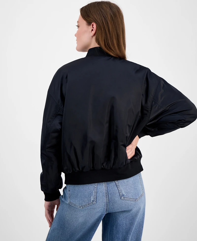 Hippie Rose Juniors' Oversized Bomber Jacket