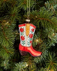 Holiday Lane Eclectic Charm Glass Cowboy Boot Ornament, Macy's Exclusive