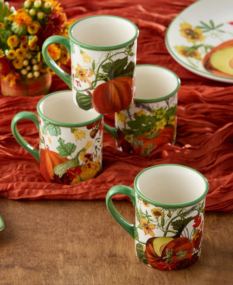 Certified International Harvest Fields Mugs, Set of 4