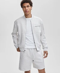 Mode of One Men's Relaxed Fit Long Sleeve Zip-Front Heathered Scuba Jacket, Macy's Exclusive