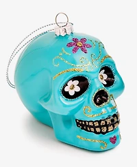 Holiday Lane Day of the Dead Glass Skull Ornament, Macy's Exclusive