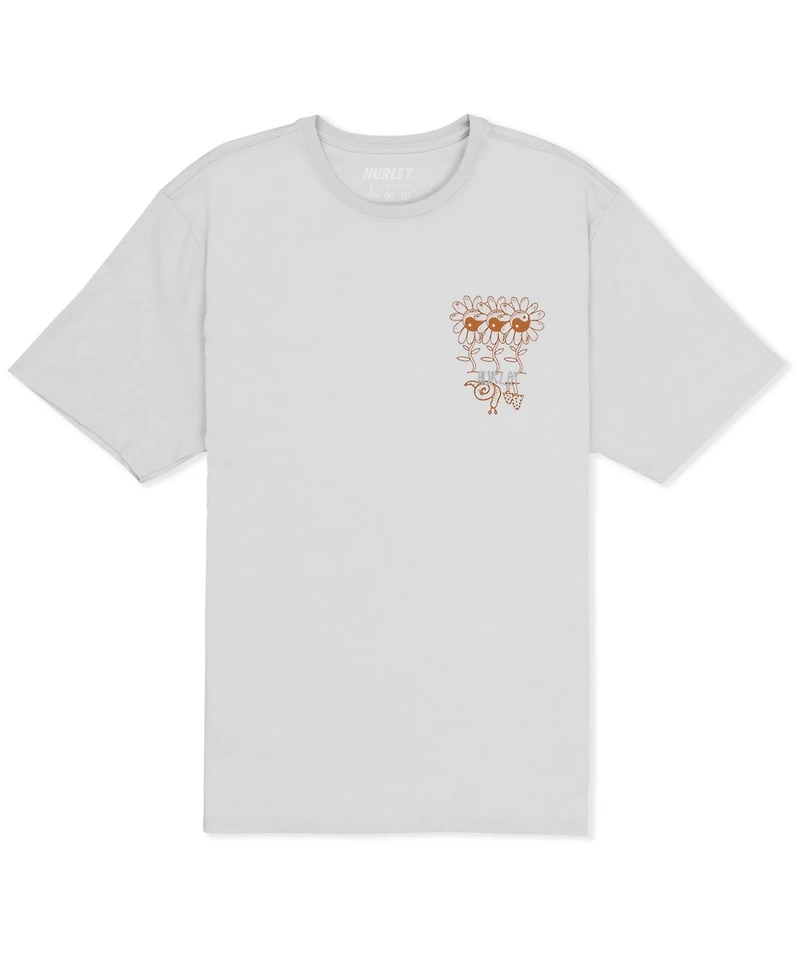 Hurley Men's Skulls And Flowers Short Sleeve T-Shirt