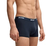 Boss by Hugo Men's Power 3-Pk. Tipped Logo Waistband Trunks