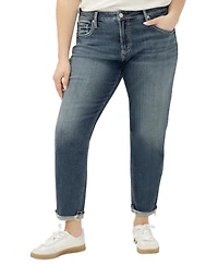 Silver Jeans Co. Plus Boyfriend Mid Rise Slim Leg