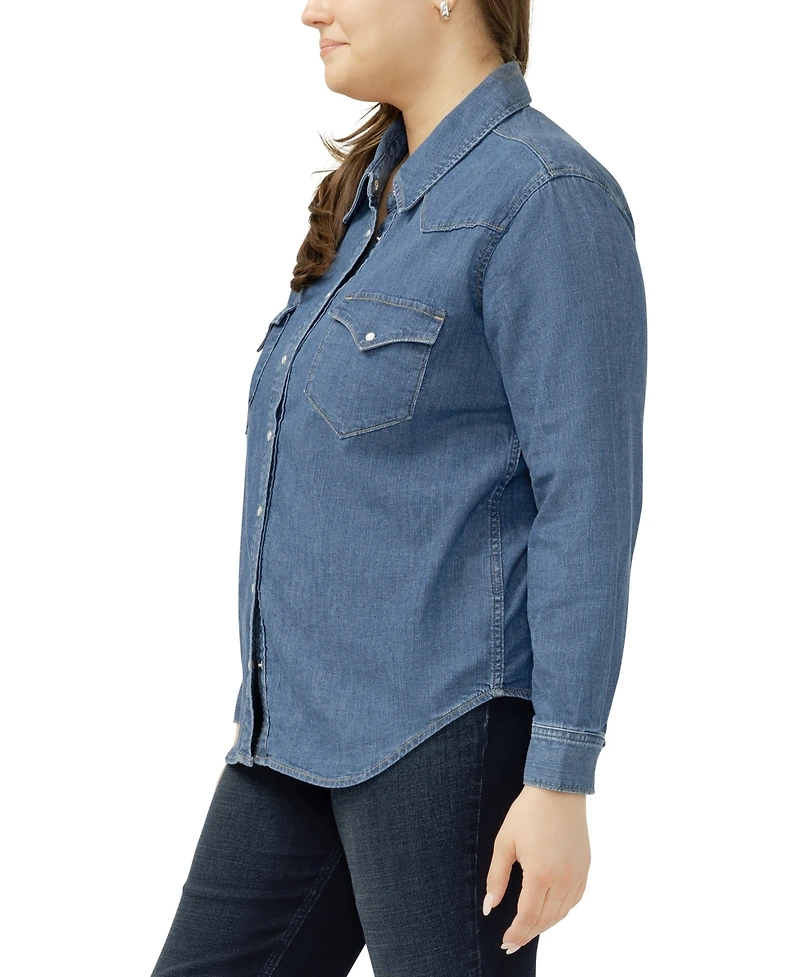 Silver Jeans Co. Plus Western Denim Shirt