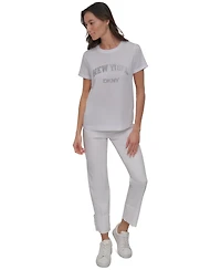 Dkny Jeans Women's New York Rhinestone Logo T-Shirt