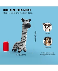 Nocciola Twistable Zebra Stuffedless Dog Toy, Plush Dog Chew Toy for Small Medium Breed, Crinkle Animal Dog Toy to Keep Them Busy