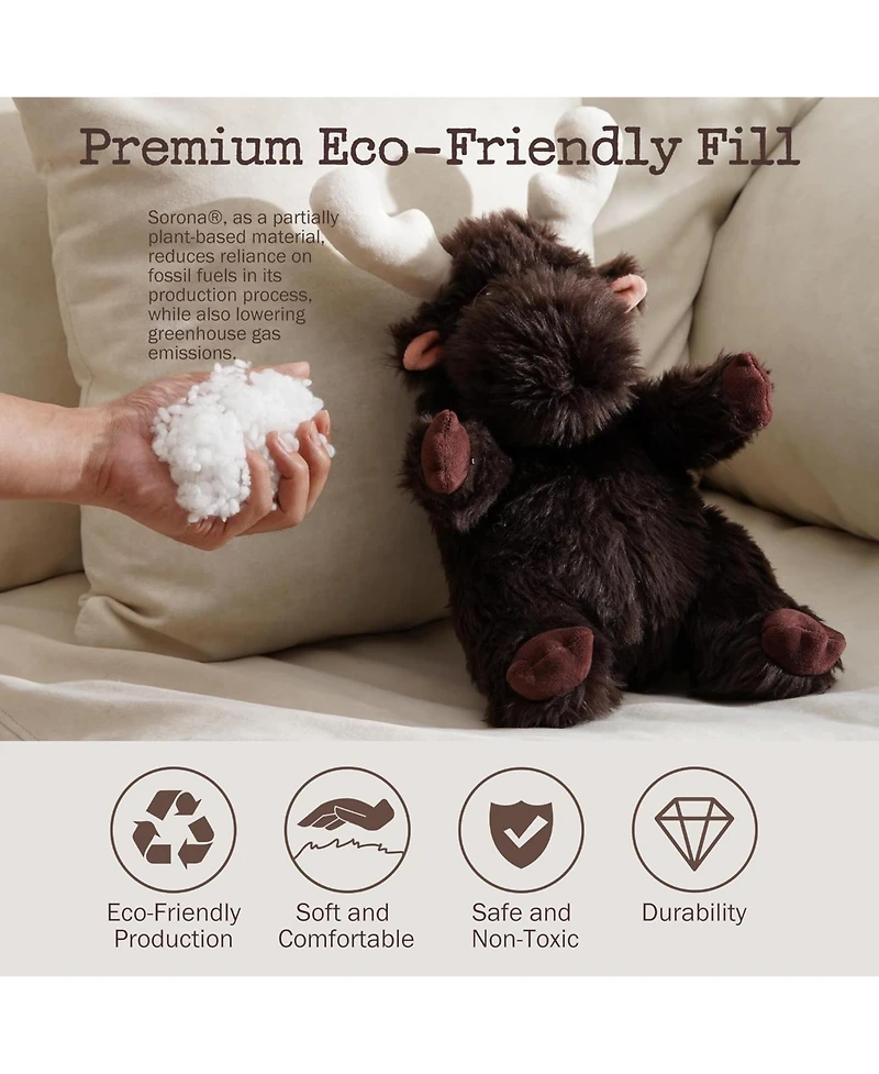 Nocciola Fuzzwoof Moose Dog Toy, Plush Stuffed Animal Pal Ideal Comfort & Anxiety Relief Toy-l
