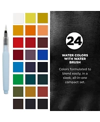Sakura, 24 Assorted Watercolors Field Sketch Set with Brush