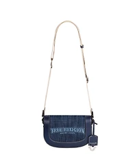 True Religion Dark Denim Logo Saddle Bag