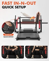 Mikolo 800LBS Plate-Loaded Hip Thrust Machine - Heavy Duty Glute Builder with Adjustable Footboard & Weight Storage