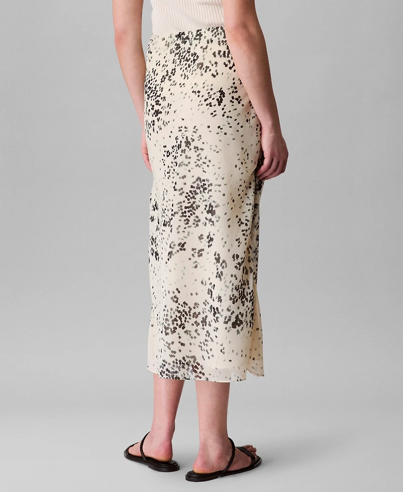 Calvin Klein Women's Printed Chiffon Midi Slip Skirt