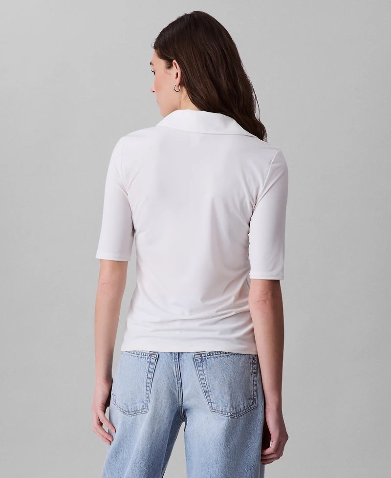Calvin Klein Women's Crepe Jersey Polo Shirt