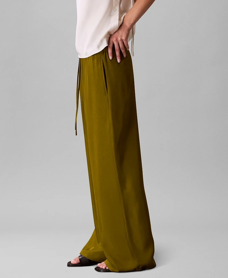 Calvin Klein Women's Drawstring Wide-Leg Pants