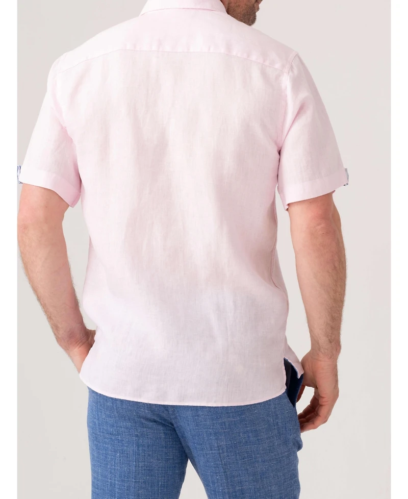 Koy Clothing Men's Short Sleeve Linen Kikoy Shirt