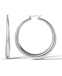 Jessica Simpson High Shine Silver Hoop Earrings