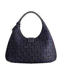 True Religion Quilted Horseshoe Large Denim Hobo