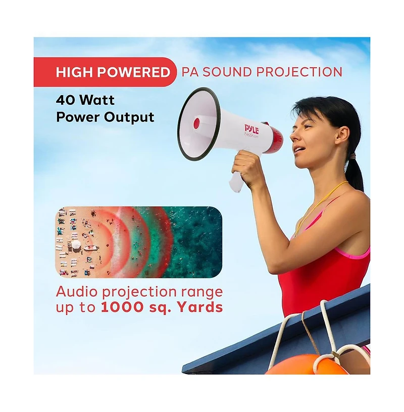 Pyle PMP48IR Portable Megaphone with Built-in Rechargeable Battery