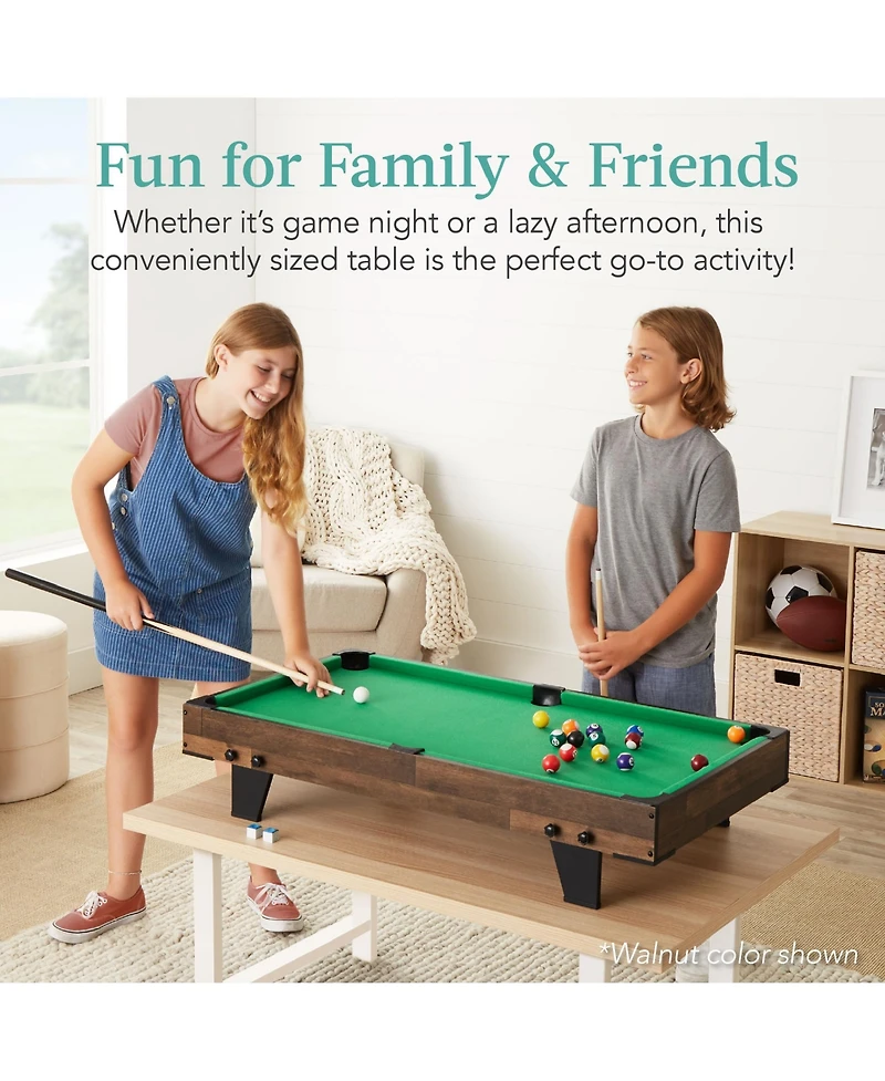 Best Choice Products 40in Tabletop Billiard Table, Pool Game Table w/ 2 Cue Sticks, Ball Set, Storage Bag