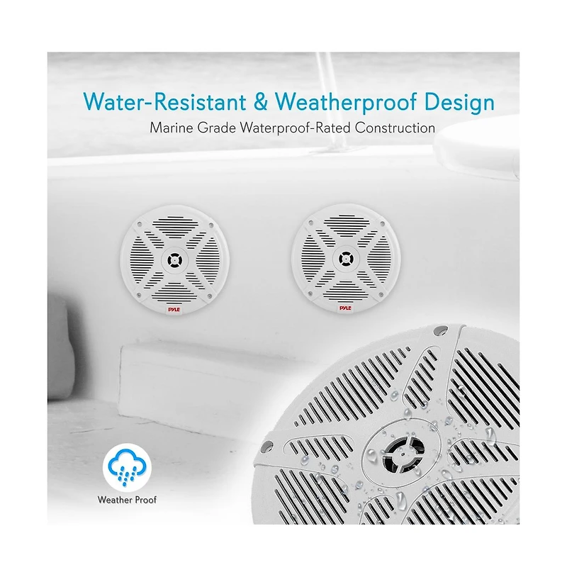 Pyle Ceiling Wall Mount Enclosed Speaker, 400W Stereo 6.5" Full Range, Deep Bass, Flush Mount, 50Hz-20kHz, White