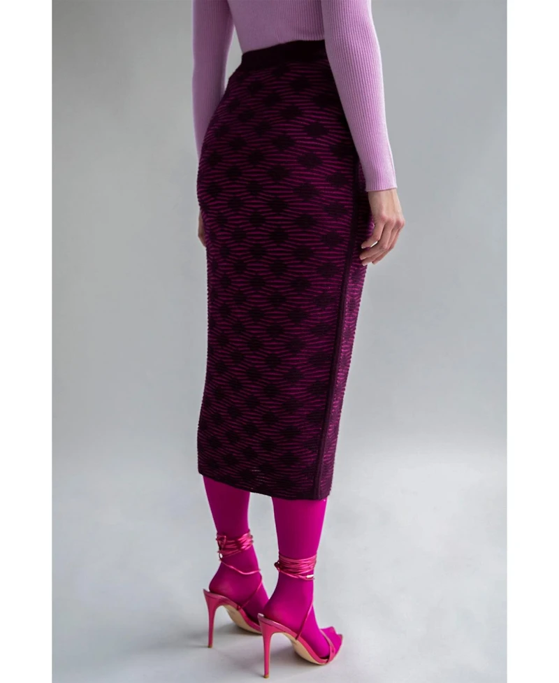 Sskein Women's Geometric Jacquard Knit Pencil skirt