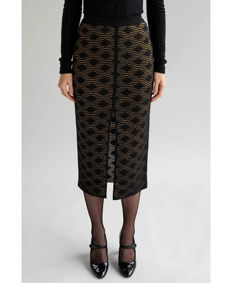 Sskein Women's Geometric Jacquard Knit Pencil skirt