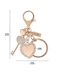 Jessica Simpson Pave Crystal Heart Keychain Bag Charm