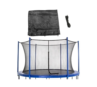 Plexalife Trampoline Safety Enclosure Net, Fits 12 Ft Round Frame, Using 6 Poles (or 3 Arches)-Adjustable Straps - Installs Inside of Frame