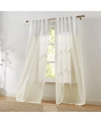 Lush Decor Brigitte Embroidery Eyelet Scalloped Edge Window Curtain Panels Neutral Pair 38x84