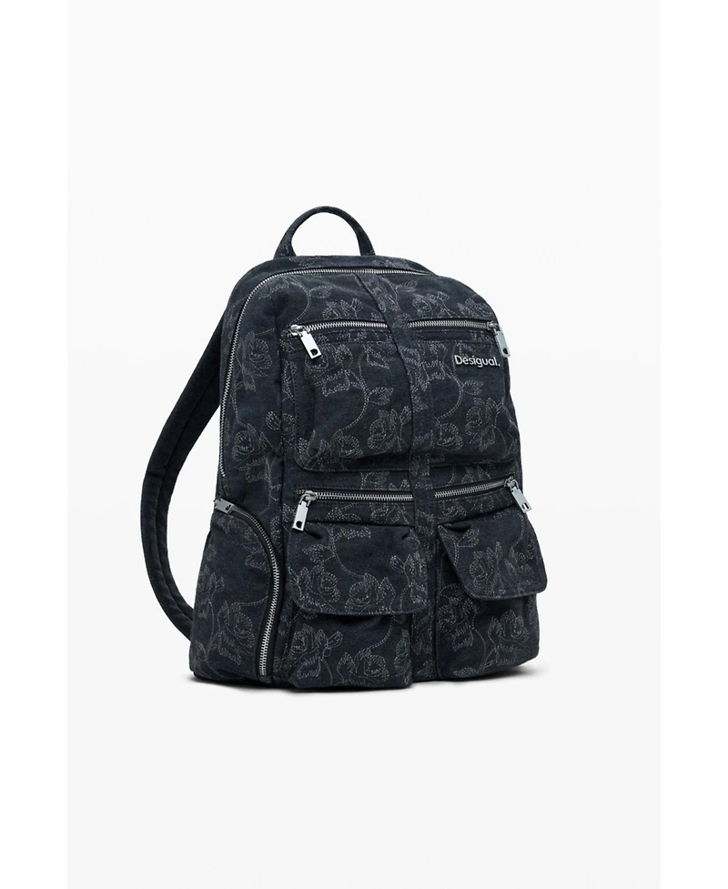 Desigual Women's Large embroidered denim backpack
