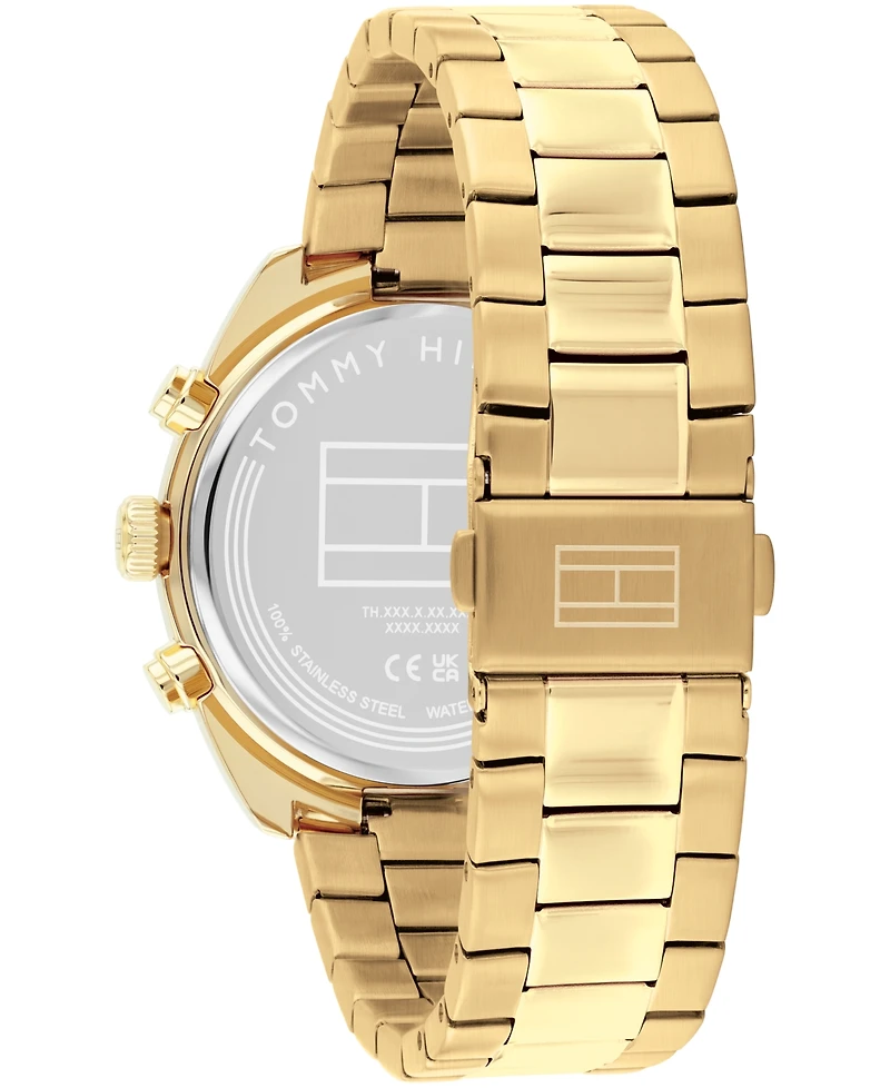 Tommy Hilfiger Men's Chronograph Gold Tone Stainless Steel Bracelet Watch, 40mm