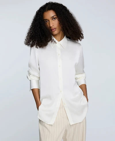 Kenneth Cole Women's Button-Front Satin Shirt
