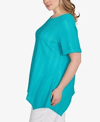 Ruby Rd. Plus Solid Crinkle Knit Top