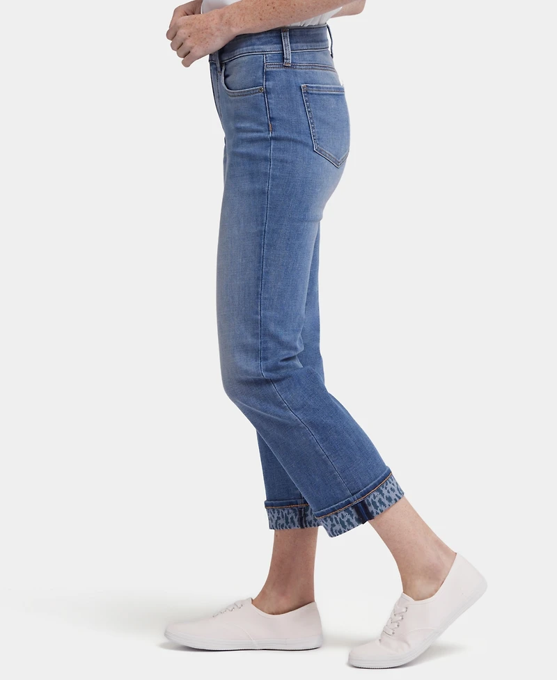 Nydj Women's Marilyn Straight Ankle Jeans with Printed Cuffs