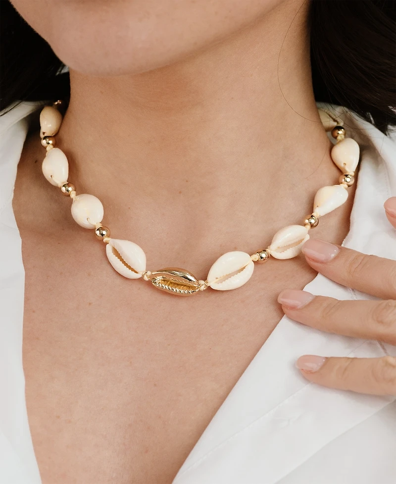 Ettika Out to Sea Cowrie Shell Choker Necklace