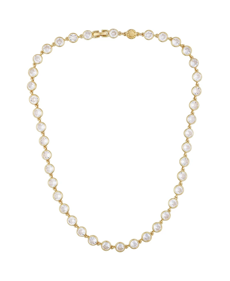 Vince Camuto Gold Tone Cubic Zirconia Bezel Necklace
