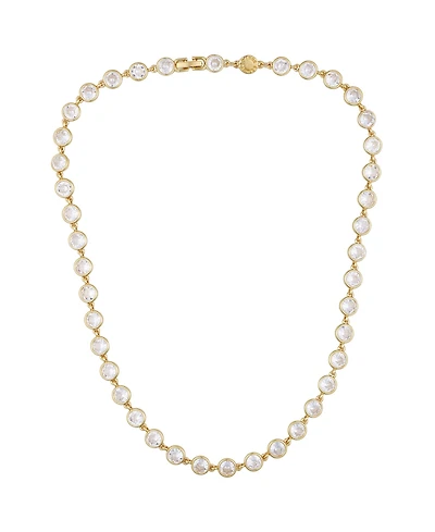 Vince Camuto Gold Tone Cubic Zirconia Bezel Necklace